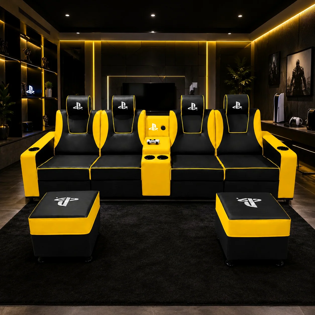 Dörtlü VIP PlayStation Koltuk Takımı — oyun odası kurulumu