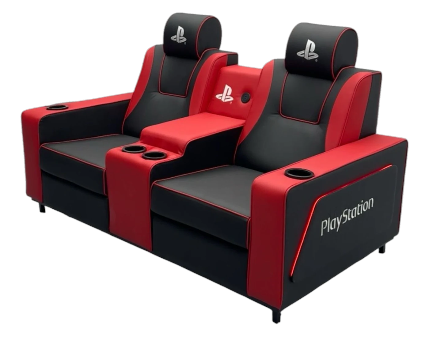 Kırmızı ikili PlayStation koltuğu yüksek dansiteli sünger