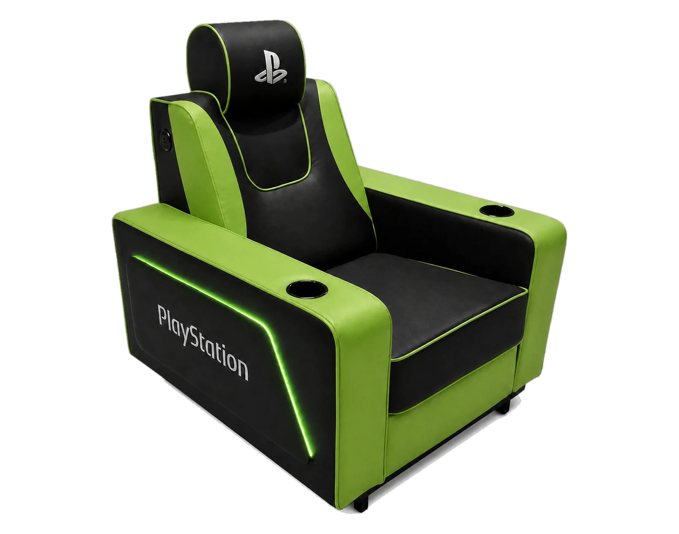 Tekli VIP PlayStation Koltuğu — Yeşil renk, RGB LED aydınlatmalı VIP oyuncu koltuğu